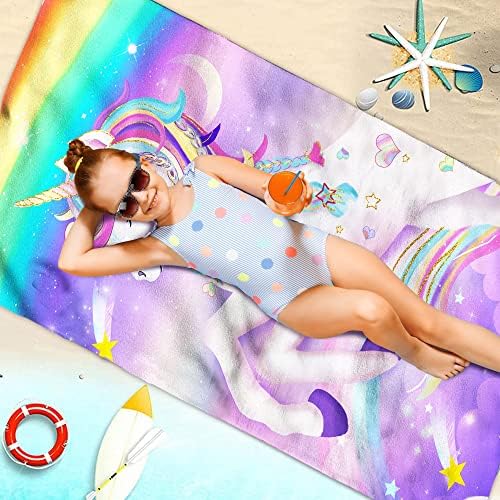 Unicorn Beach Towel for Girls 30 x 60