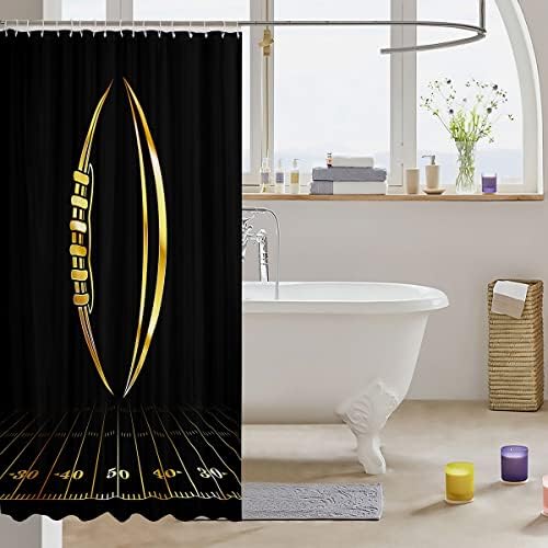 Feelyou Kids Football Bath Shower Curtain 72x72 Golden Black