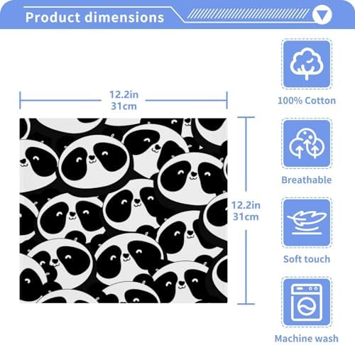 Cute Panda Washcloth Set Soft Absorbent
