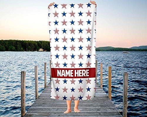 Extra Large Personalized American USA July 4th Towel
