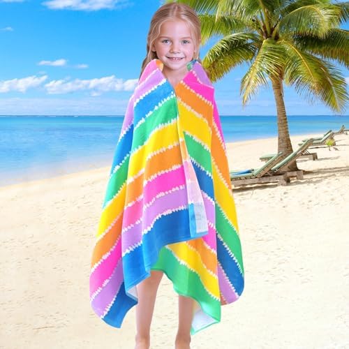 VOOVA MOVAS Kids Beach Towel 28X54inch Soft Absorbent Cotton