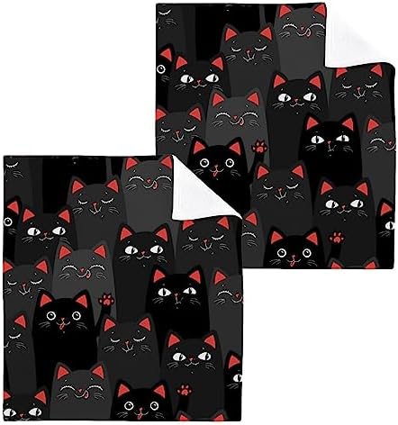 Cute Cat Washcloth Set 2PK Lightweight Quick Dry Baby Face Towels