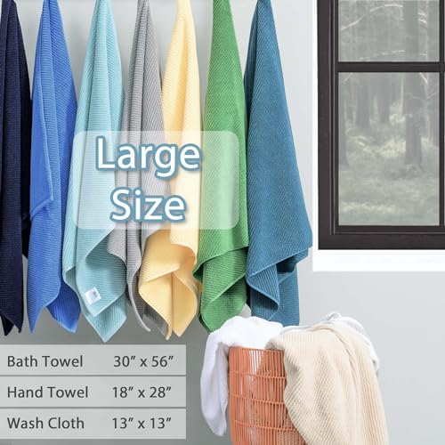 Luxury 6-Piece Cotton Towels Set - Soft Quick-Dry for Bathroom