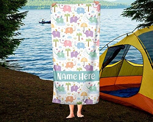 Personalized Corner Oversized Elephant Towel