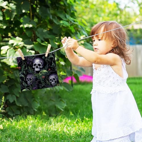 Skull Washcloth 2-Piece Reusable Soft Absorbent Baby Face Towels 12x12