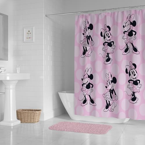 Minnie Mouse Kids Blush Pink Show Shower Curtain with Fun Design