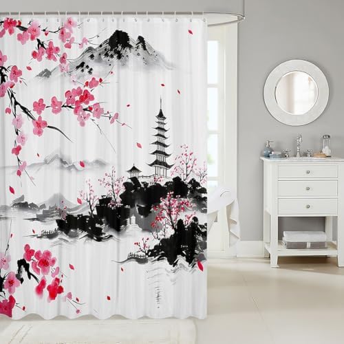 24 Mejuri Repeatable Patterns Eco-Friendly Bamboo Shower Curtain for Home Use