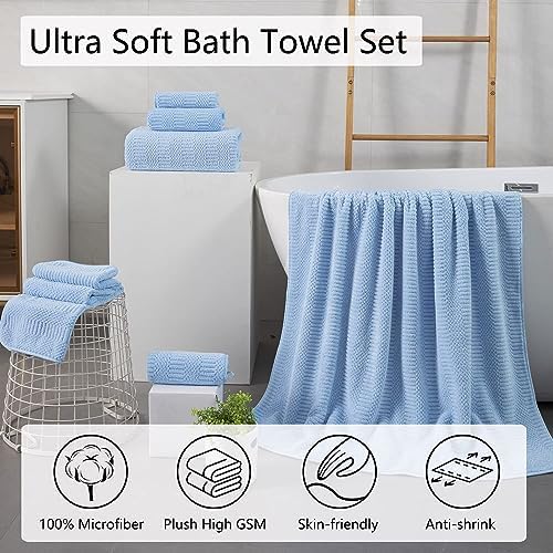 8-Piece Geometric Oversized Bath Towels Set
