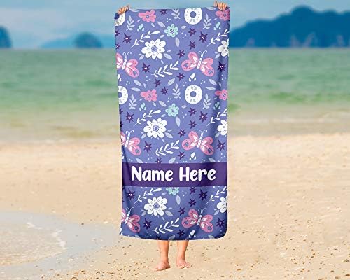 Extra Large Personalized Butterfly Towel for Kids and Adults