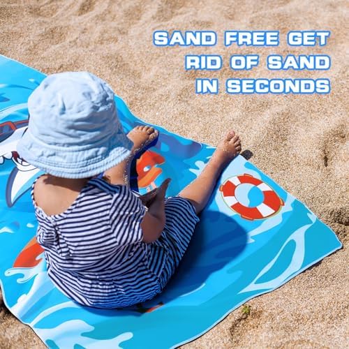 Shark Funemplikation Beach Towels for Kids Double-Sided 30 x 60