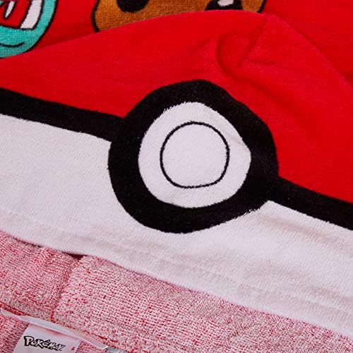 Pokemon 100 Cotton BatHTowel One-Piece Hooded Kids Bath Towel with Pockets