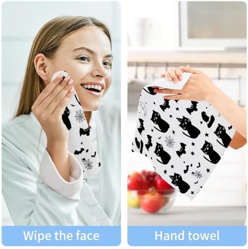 Burbuja Cats Bats Webs Cotton Washcloths Set of 2 1