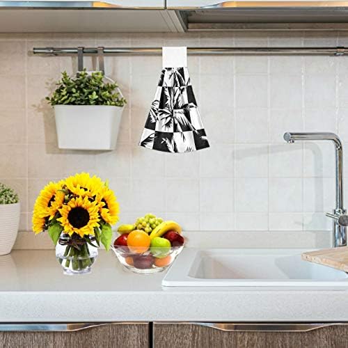 2 Pack Tropical Palm Tree Hand Towels
