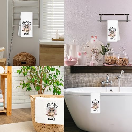 Cute Coquette Leopard Bow Owl Kitchen Towels for Women