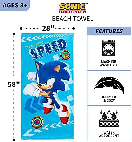 Sonic the Hedgehog Beach Towels for Kids
