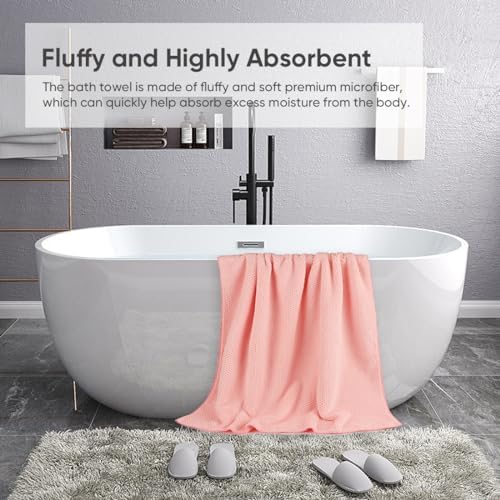 HOMEXCEL Microfiber Bath Towels - 27x54 Pink