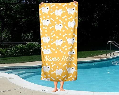 Personalized Oversized Pomeranian Trendy Dog Bath Towels for Kids Adults