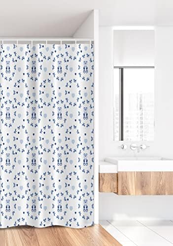 Unique Cartoon Stall Shower Curtain with Teddy Bears Hearts