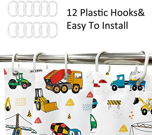 Kids Construction Truck Shower Curtain