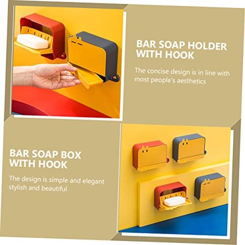 Anneome Wall-Mounted Bar Soap Holder with Lid Waterproof Easy to Clean