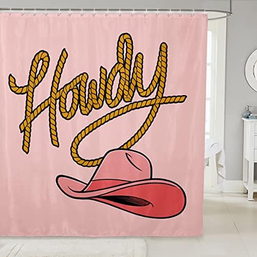 Feelyou Pink Cowgirl Bath Curtain 72x72-Inch