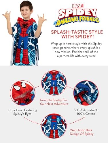Marvel Spiderman Boys Bath Towel One Size Soft and Functional