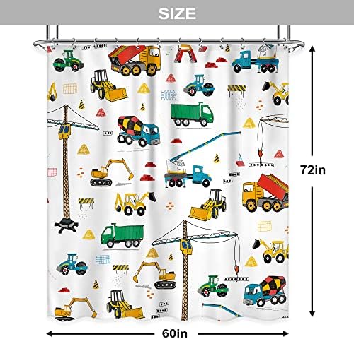 Kids Construction Truck Shower Curtain