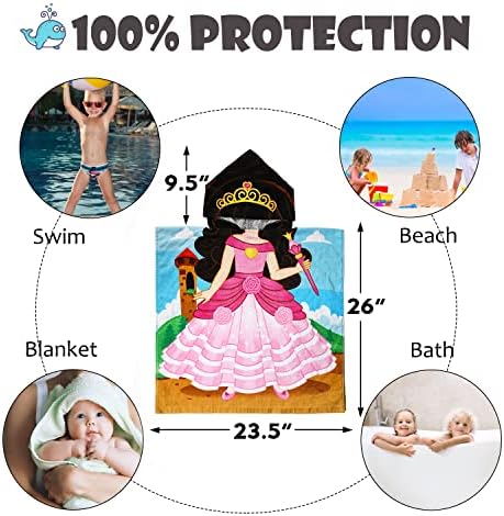 Tirrinia Princess Kids Bath Towel Fun for 2 to 7 years