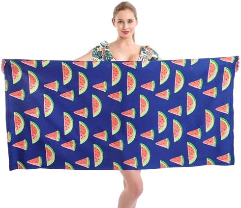 Chic 30x60 Beach Towel - Sand-Free Watermelon Design