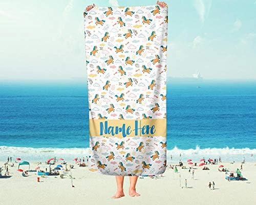 Extra Large Personalized Unicorn Towel for Kids