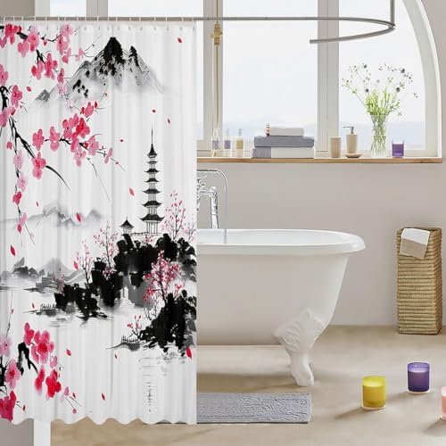 24 Mejuri Repeatable Patterns Eco-Friendly Bamboo Shower Curtain for Home Use