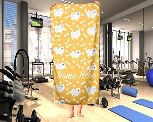 Personalized Oversized Pomeranian Trendy Dog Bath Towels for Kids Adults