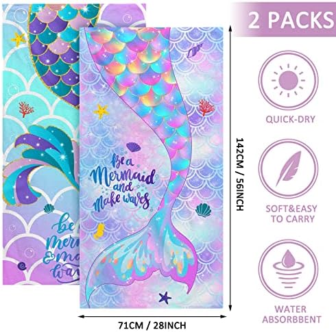 Yahenda Mermaid Beach Towels for Kids
