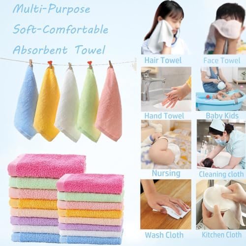 Multicolor Soft Washcloths Set for Baby Adults