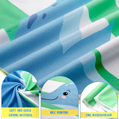 Buryeah 10PCS Beach Towels Kids 30x60 Inch Microfiber Absorbent