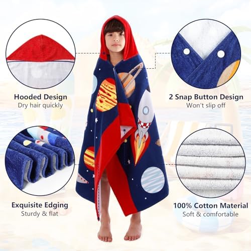 MOKANI Kids Cotton Hooded towel Perfect for swim beach pool