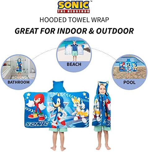 Sonic The Hedgehog - Cotton Kids Bath Towel Wrap