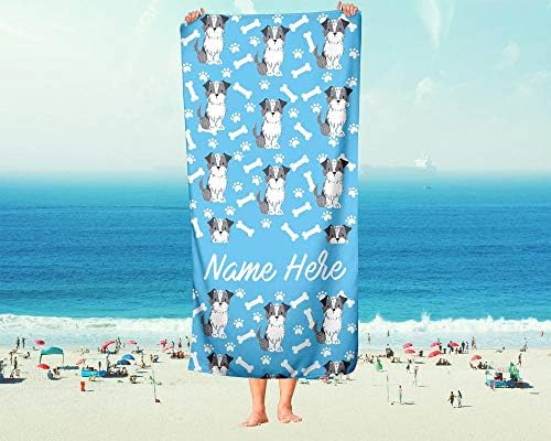 Personalized Pet Schnauzer Towels - Extra Large Customizable Machine Washable