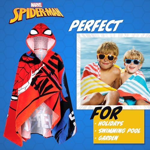 Marvel Hooded Towel for Kids Red Spiderman 6-14 Years
