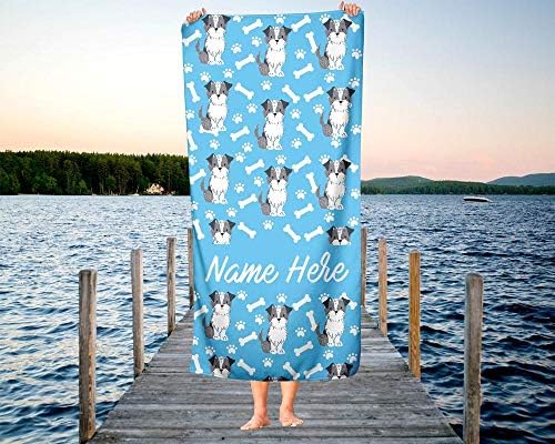 Personalized Pet Schnauzer Towels - Extra Large Customizable Machine Washable