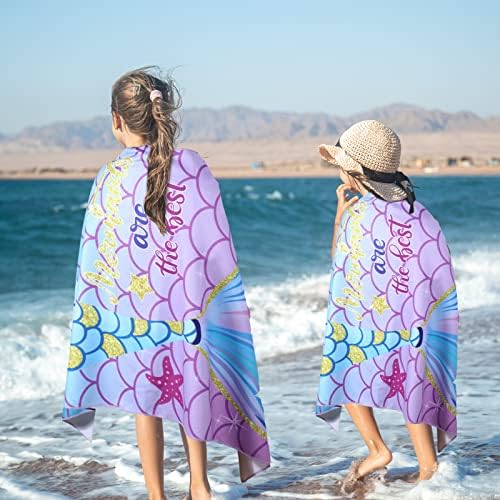 Kinlop Mermaid Beach Towels for Kids Quick Dry Party Essentials