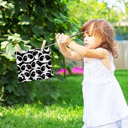 Cute Panda Washcloth Set Soft Absorbent