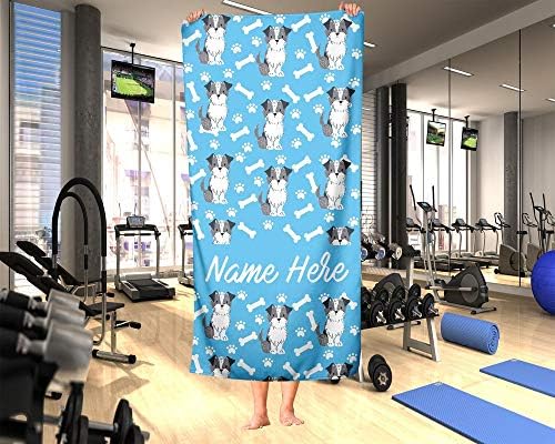 Personalized Pet Schnauzer Towels - Extra Large Customizable Machine Washable