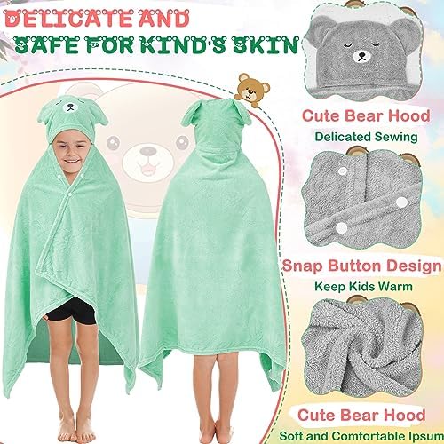 Size 28x47 Soft Absorbent Toddler Bath Towels with Bear Ears