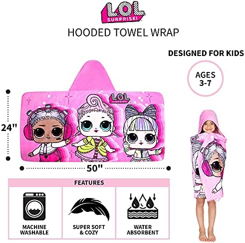 Franco Kids Bath Beach Soft Cotton Terry Towel Wrap Lol Surprise Design