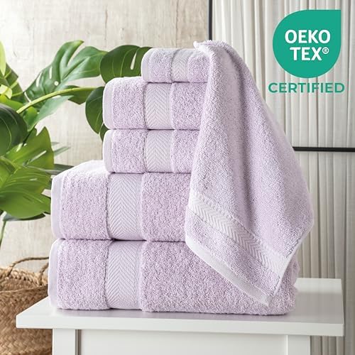 TEXTILOM 100 Turkish Cotton Bath Towel Set - Lilac