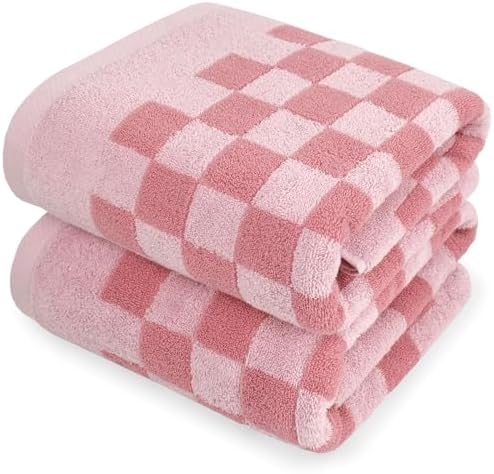 Soft Quick-Dry Pink Bath Towels for Women 275x55 Set of 2