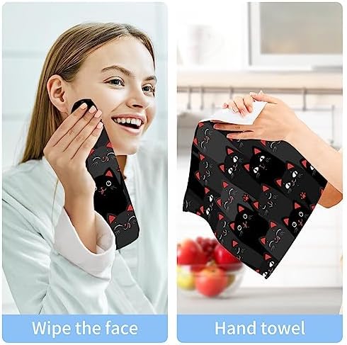 Cute Cat Washcloth Set 2PK Lightweight Quick Dry Baby Face Towels