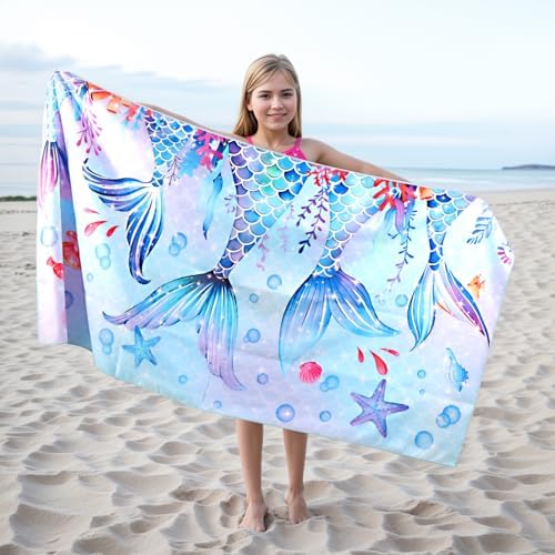 MelonBoat Mermaid Microfiber Beach Towel Extra Large