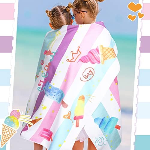 Tondiamo Kids Beach Towels for Girls Ice Cream Pattern